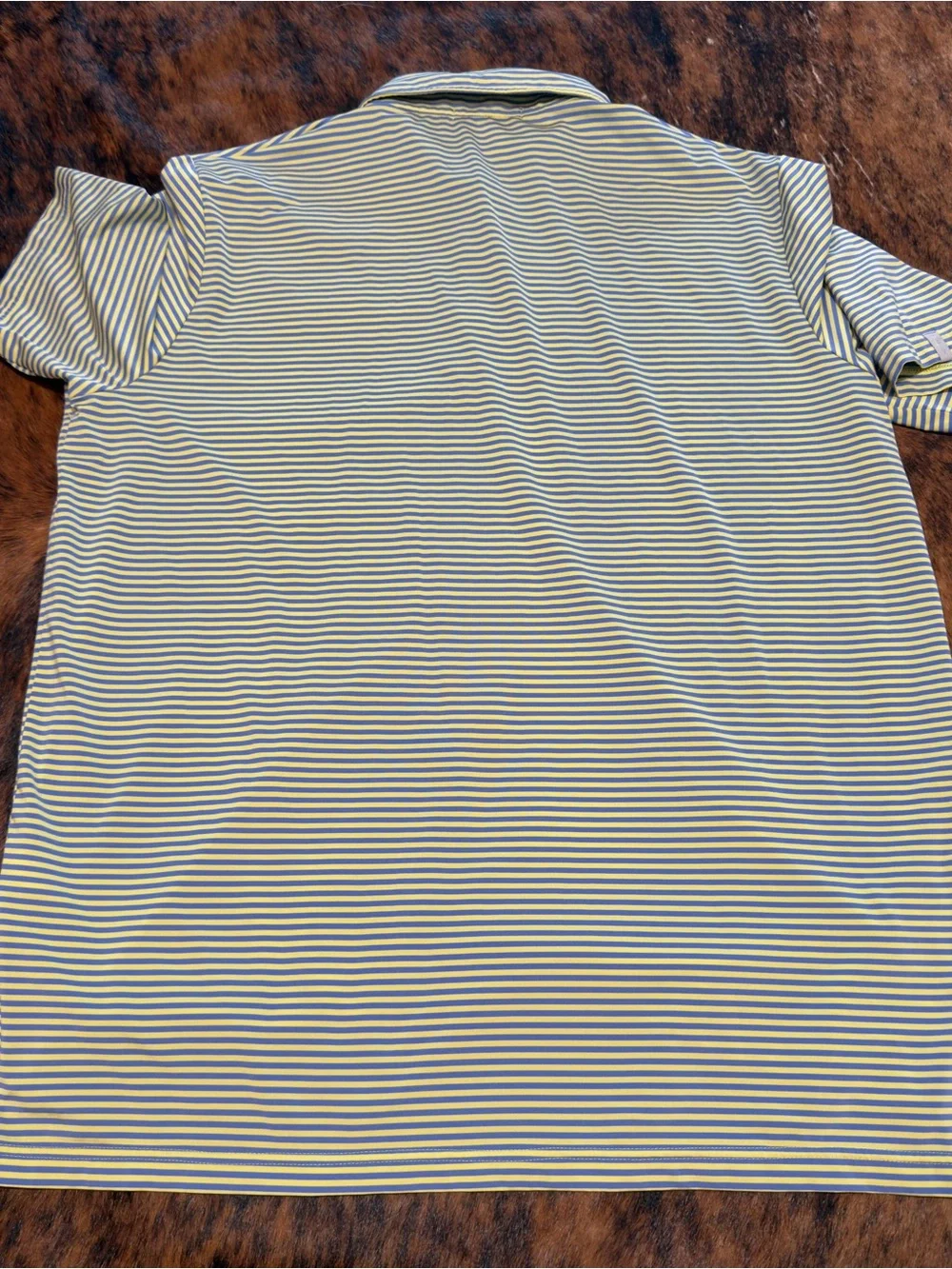 Ralph Lauren RLX Men's Short Sleeve Striped Golf Polo Yellow Blue Sz XL Gorpcore